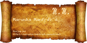 Maruska Manfréd névjegykártya